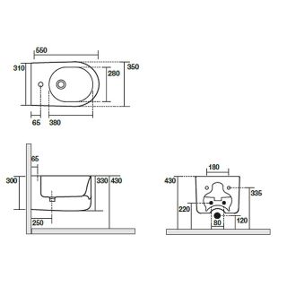 Биде подвесное Kerasan Nolita 532559*1 серое